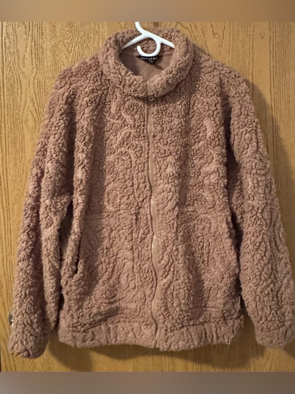 Billabong Plush Sherpa Teddy Jacket in Dusty Rose Brown